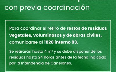 RETIRO DE RESTOS VEGETALES CON PREVIA COORDINACIÓN