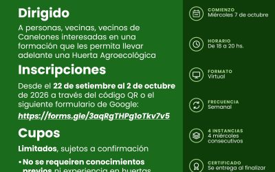Inscripciones abiertas para una formación virtual sobre huerta agroecológica